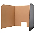 Flipside Computer Lab Privacy Screen - 62" Width x 22.5" Height62" Length - Corrugated - Black, Brown - 24 / Pack