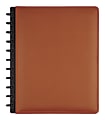 TUL® Discbound Notebook With Leather Cover, Letter Size, Narrow Ruled, 60 Sheets, Brown