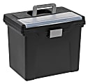 Office Depot® Brand Mobile File Box, Large, Letter Size, 11 5/8"H x 13 3/8"W x 10"D, Black/Silver