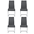 Eurostyle Epifania Dining Chairs, Gray/Chrome, Set Of 4 Chairs