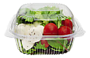 Stalk Market Compostable PLA Cold Food Containers, 6" x 6" x 3.5", Clear, Pack of 240