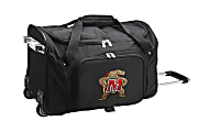 Denco Sports Luggage Rolling Duffel Bag, Maryland Terrapins, 22"H x 12"W x 12"D, Black