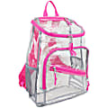 Eastsport PVC Deluxe Top-Loader Backpack, Clear/Pink