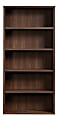 Sauder® Optimum 73-1/2"H 5-Shelf Bookcase, Spiced Mahogany