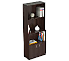Inval 63"H Bookcase With Storage Area, Espresso-Wengue 1 thumbnail image