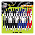 Zebra® Pen Z-Grip® Retractable Ballpoint Pens, Pack Of 24, Medium Point, 1.0 mm, Translucent Barrel, Assorted Ink Colors
