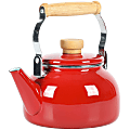 Mr. Coffee Quentin 1.5 Qt Steel Tea Kettle With Fold Down Handle, Red