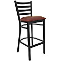 Flash Furniture Ladder-Back Restaurant Bar Stool, Burgundy/Black 1 thumbnail image
