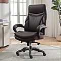 Shaquille O'Neal™ Maximos Big & Tall Ergonomic Vegan Leather High-Back Executive Office Chair, Dark Brown/Silver, BIFMA Compliant 1 thumbnail image