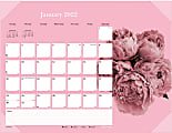 Blueline® Monthly Desk Calendar, 16" x 21-1/4", Pink/White, January To December 2022, C1832PNK