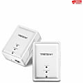 TRENDnet Powerline 500 AV Nano Adapter Kit, Includes 2x TPL-406E Adapters, Cross Compatible With Powerline 60 - TPL406E2K 1 thumbnail image