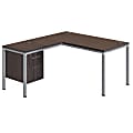 Boss Office Products Simple System Workstation L-Desk with Return & Pedestal, 29-1/2”H x 60”W x 59-7/16”D, Driftwood 1 thumbnail image