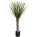 Nearly Natural 3'H Plastic Yucca Tree With Pot, Green
