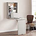 SEI Furniture Fold-Out Convertible Wall-Mount 22"W Writing Desk, Gray