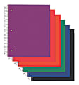 Office Depot® Brand Poly Cover Wirebound Notebook, 3 Hole-Punched, 9" x 11", 5 Subject, College Ruled, 200 Sheets, Assorted Colors (No Color Choice)
