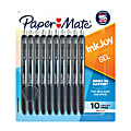 Paper Mate® InkJoy® Retractable Gel Pens, Fine Point, 0.5 mm, Black Barrel, Black Ink, Pack Of 10