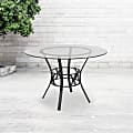Flash Furniture Round Glass Dining Table With Crescent Frame, 29-1/2"H x 45"W x 45"D, Clear/Black 1 thumbnail image