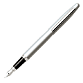 Sheaffer® VMF Fountain Pen, Medium Nib, 1.0 mm, Silver Barrel/Black Ink