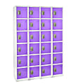 Alpine 6-Tier Steel Lockers, 72”H x 12”W x 12”D, Purple, Pack Of 4 Lockers 1 thumbnail image