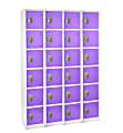 Alpine 6-Tier Steel Lockers, 72”H x 12”W x 12”D, Purple, Pack Of 4 Lockers