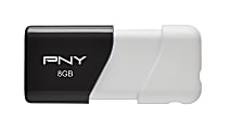 PNY Compact Attache USB Flash Drive, 8GB, Black