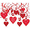Amscan Valentine’s Day Cardstock & Foil Heart Swirl Decorations, 7” x 24”, Red, Set Of 30 Decorations 1 thumbnail image