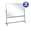 Quartet® Large Reversible Total Erase™ Mobile Non-Magnetic Dry-Erase Whiteboard Easel, 72" x 48", Steel Frame With Neutral Finish