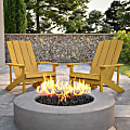 Flash Furniture Charlestown All-Weather Poly Resin Wood Adirondack Chairs, Yellow, Set Of 2 Chairs 1 thumbnail image