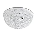 Lalia Home Crystal Glam 2-Light Ceiling Flush-Mount Light, White/Crystal