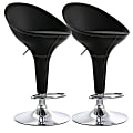 Elama Adjustable Plastic Bar Stools, Black/Chrome, Set Of 2 Stools 1 thumbnail image