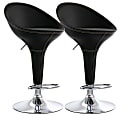 Elama Adjustable Plastic Bar Stools, Black/Chrome, Set Of 2 Stools