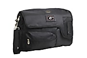 Denco Sports Luggage Travel Messenger Bag With 15" Laptop Pocket, Georgia Bulldogs, 15 1/4"H x 12"W x 1 1/4"D, Black