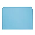 SKILCRAFT® Straight-Cut Color File Folders, Letter Size, 30% Recycled, Blue, Box Of 100