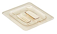 Cambro Camwear 1/6 H-Pan Food Pan Lids With Handles, Amber, Set Of 6 Lids 1 thumbnail image