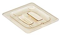 Cambro Camwear 1/6 H-Pan Food Pan Lids With Handles, Amber, Set Of 6 Lids