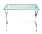 Realspace® Zentra Main 48"W Writing Desk, Silver/Clear