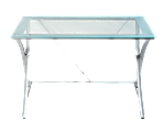 Realspace® Zentra Main 48"W Writing Desk, Silver/Clear 1 thumbnail image