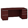 Bush Business Furniture Milano2 Bow Front Office Desk With 2 Pedestals, 72"W, Harvest Cherry, Premium Installation 1 thumbnail image