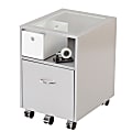 Realspace® Zentra Storage File Cart, 22-1/2"H x 15-1/2"W x 18-7/8"D, Silver/Clear