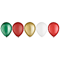 Amscan Traditional Christmas Latex Balloon Assortment, 5", Assorted Colors, Pack Of 125 Balloons