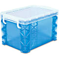 Advantus Super Stacker Index Cards Box - External Dimensions: 6.3" Width x 4.3" Depth x 4.3" Height - Media Size Supported: Index Card 4" x 6" - 500 x Index Card - Lift-off Closure - Stackable - Plastic - Blue, Clear - For Index Card, Craft Supplies, Office Supplies - 1 Each 1 thumbnail image