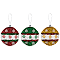 Amscan Christmas Small Tinsel 3D Ornament Assortment, 5-1/4"H x 4-3/4"W x 1-7/16"D, Multicolor, Pack Of 6 Ornaments