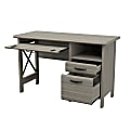 Inval 47"W Computer Desk With X Frame, Smoke Oak