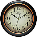 Infinity Instruments Hanover 12" Round Wall Clock, Black/Rose Gold