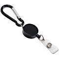 Advantus Metal Badge Reel/Carabiner Set - Nylon, Metal - Black - 5 / Pack 1 thumbnail image