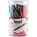 Pentel WOW! Retractable Ballpoint Pens - Medium Pen Point - Triangular Pen Point Style - Retractable - Assorted - Translucent Barrel - 24 / Pack