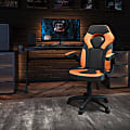 Flash Furniture X10 Ergonomic LeatherSoft™ Faux Leather High-Back Racing Gaming Chair With Flip-Up Arms, Orange/Black