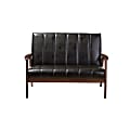 Baxton Studio Luisa Loveseat, Black/Cocoa 1 thumbnail image