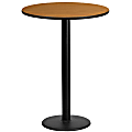 Flash Furniture Laminate Round Table Top With Round Bar-Height Table Base, 43-1/8"H x 24"W x 24"D, Natural/Black 1 thumbnail image