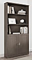 Realspace® Magellan 72"H 5-Shelf Contemporary Bookcase With Doors, Gray/Medium Finish 1 thumbnail image